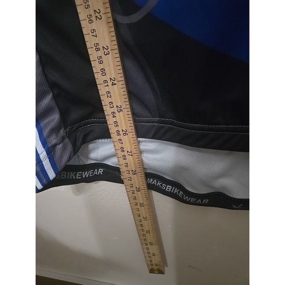 Maks Men's Cycling Jersey Medium Blue MTB Road Bike Short Sleeve Performance - Picture 6 of 16